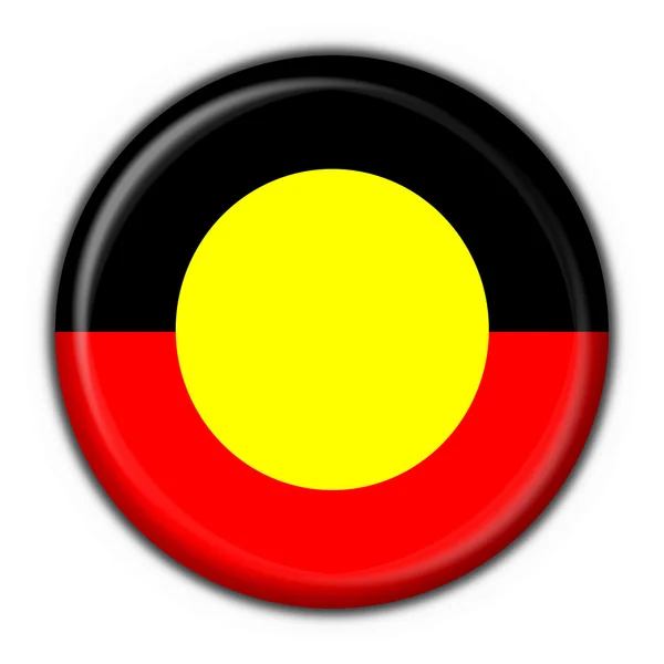 Avustralya Aborjin düğme bayrağı şekli yuvarlak — Stok fotoğraf