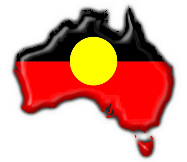 Forma del mapa de bandera de botón aborigen australiano — Foto de Stock