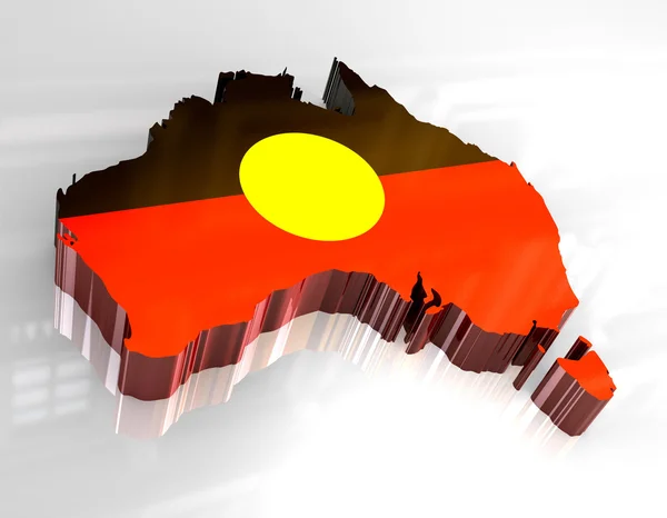 Avustralya Aborjin 3D bayrağı Haritası — Stok fotoğraf