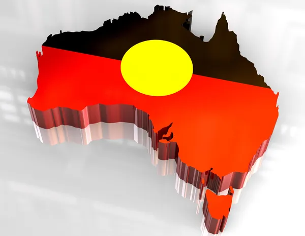 Mapa de bandera 3d de Australia aborigen —  Fotos de Stock