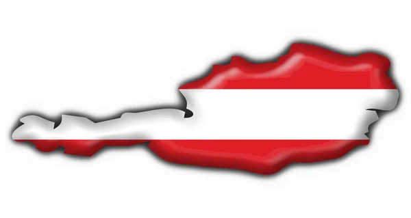 Σημαία της Αυστρίας κουμπί χάρτη σχήμα — Φωτογραφία Αρχείου