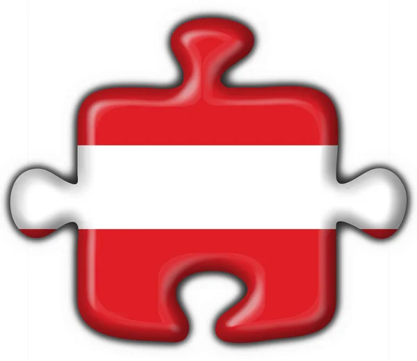 Pulsante austriaco bandiera puzzle forma — Foto Stock