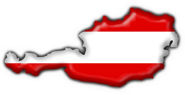 Botón austriaco bandera mapa forma —  Fotos de Stock