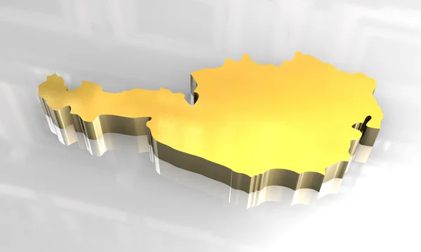 3D altın harita Avusturya — Stok fotoğraf