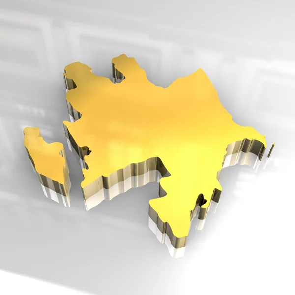 3D-gouden kaart van Azerbeidzjan — Stockfoto