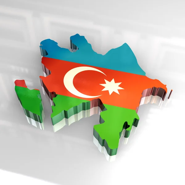 アゼルバイジャンの 3 d の旗の地図 — ストック写真