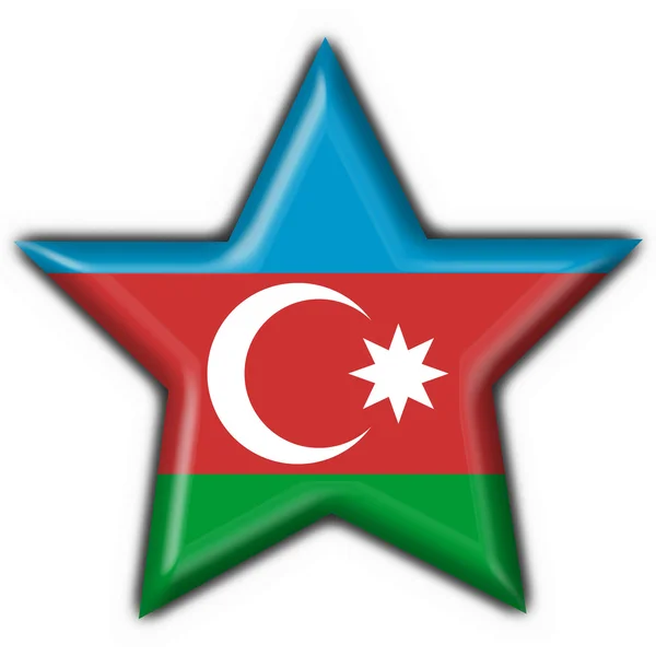 Azerbaijão botão bandeira estrela forma — Fotografia de Stock