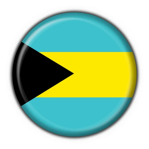 Bahamy przycisk flaga okrągły kształt — Zdjęcie stockowe