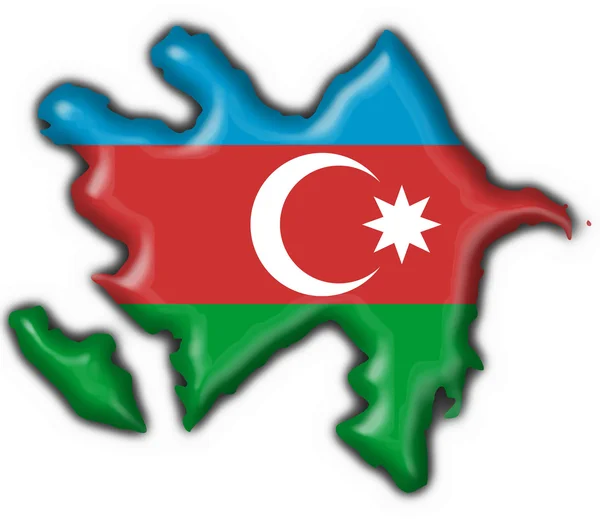 Azerbaigian pulsante bandiera mappa forma — Foto Stock