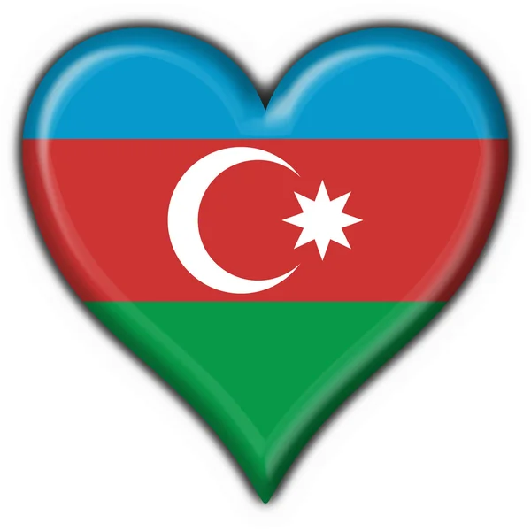 Azerbaijão botão bandeira forma do coração — Fotografia de Stock