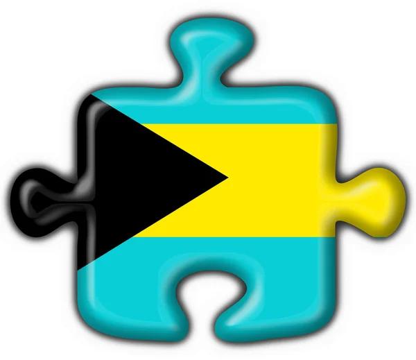 Bahamas botón bandera rompecabezas forma —  Fotos de Stock