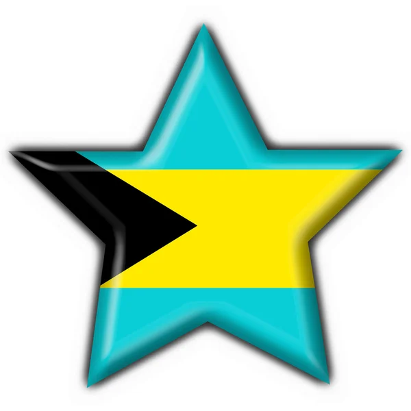 Bahamas botón bandera estrella forma — Foto de Stock