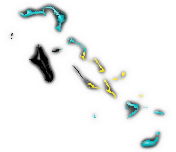 Bahamas button flag map shape — Stock Photo, Image