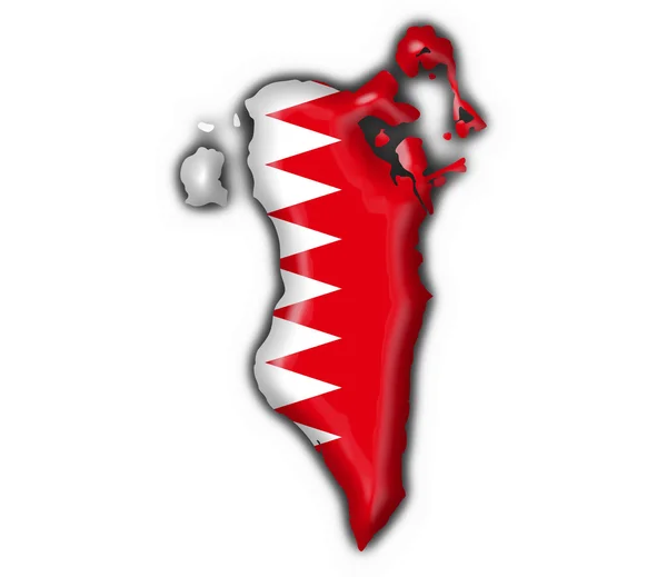 Flaga Bahrajnu przycisk Mapa kształt — Zdjęcie stockowe