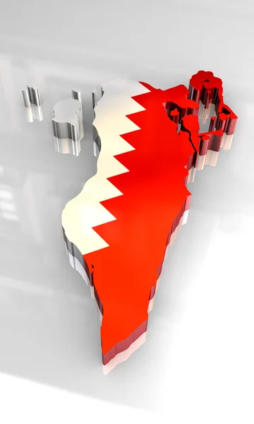3d gyllent kart over bahrain – stockfoto