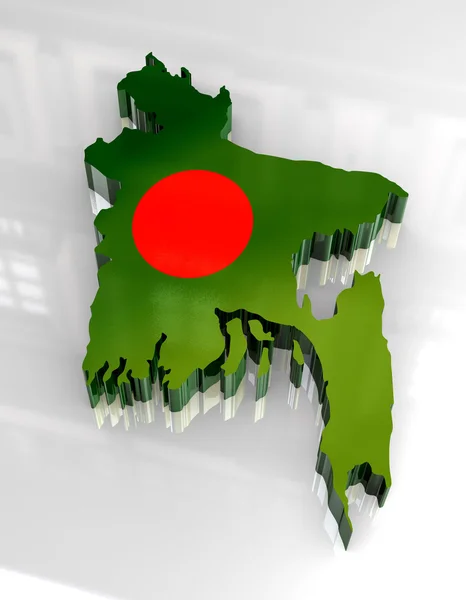 3D золота карта бангладешу — стокове фото
