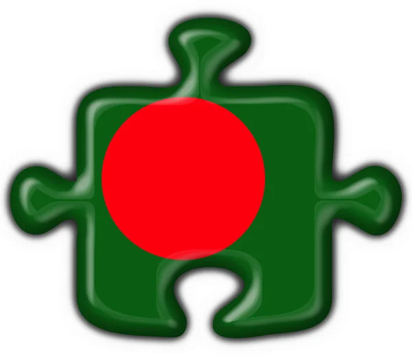 孟加拉国按钮国旗拼图形状 — 图库照片