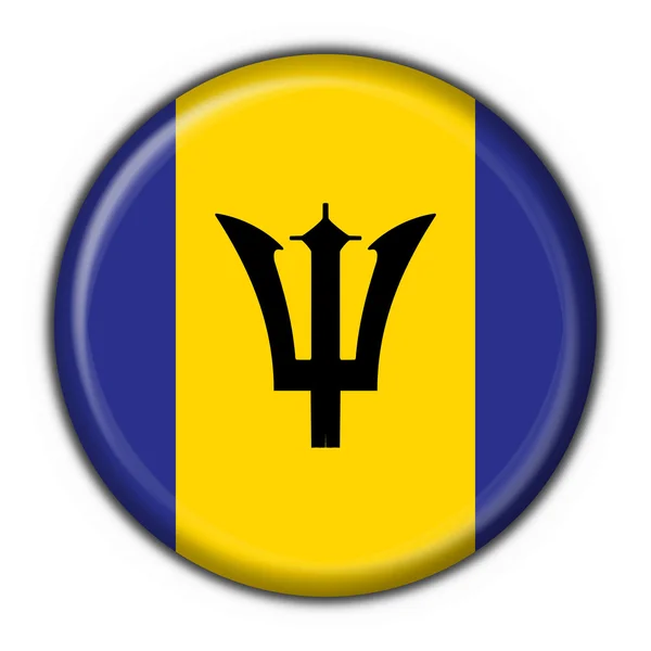 Barbados düğme bayrağı şekli yuvarlak — Stok fotoğraf