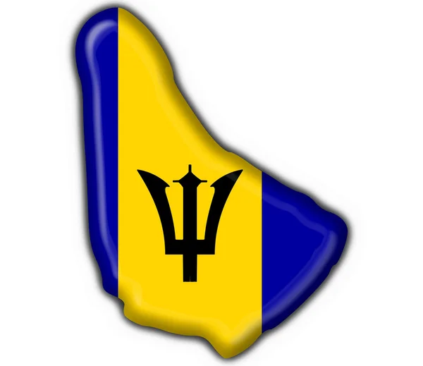 Barbados tlačítko příznak mapa tvar — Stock fotografie