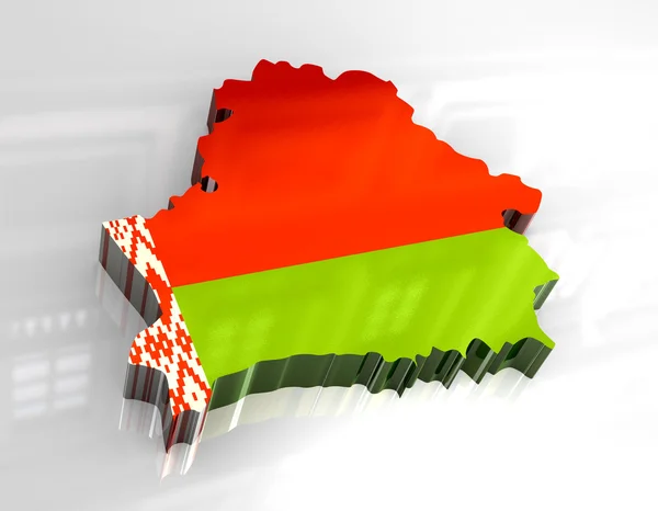 3D mapa vlajka Běloruska — Stock fotografie