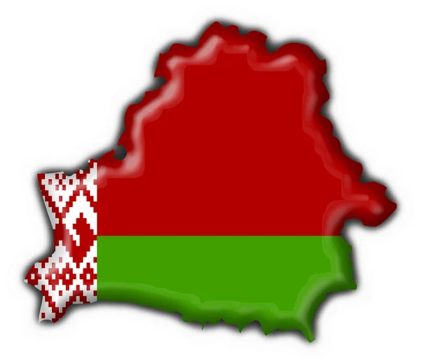 Flaga białoruskiej przycisk Mapa kształt — Zdjęcie stockowe