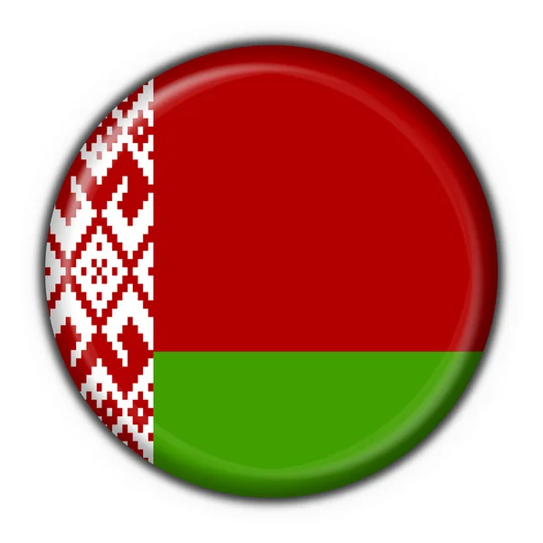 Vlajka běloruské tlačítko kulatý tvar — Stock fotografie