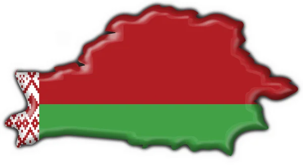 Pulsante bielorusso bandiera mappa forma — Foto Stock