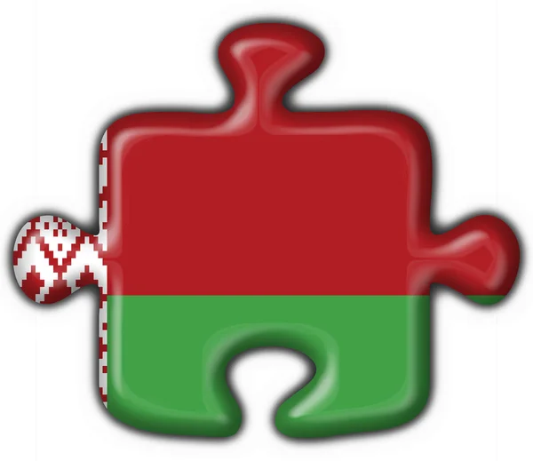 Botón bielorruso bandera rompecabezas forma —  Fotos de Stock
