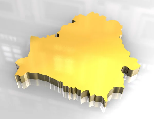 3D Золотий мапу Білорусі — стокове фото