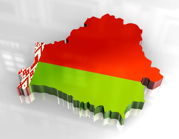 3d flag map of belarus — Stock Photo, Image