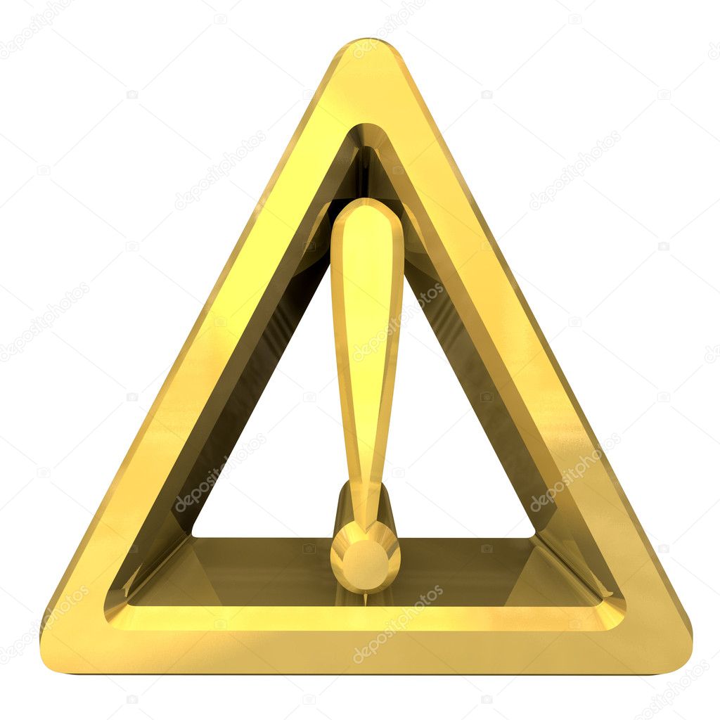 Hazard warning attention sign with exclamation mark symbol on a