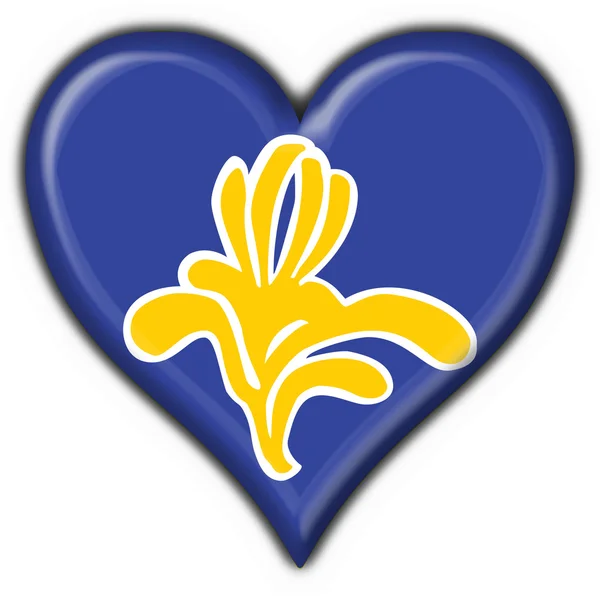 Flag of Brussels (Belgium) heart shape — Stock Photo, Image