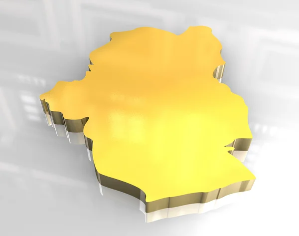 布鲁塞尔的 3d 黄金地图 — 图库照片