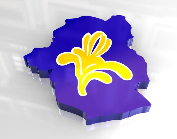 3D-vlag kaart van Brussel — Stockfoto