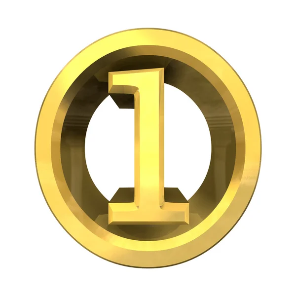 3D νούμερο 1 σε χρυσό — Φωτογραφία Αρχείου