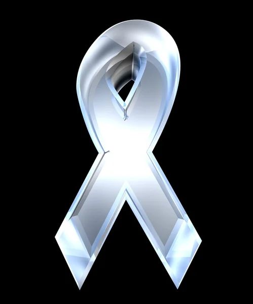 Aids-hiv symbool in glas (3d) — Stockfoto