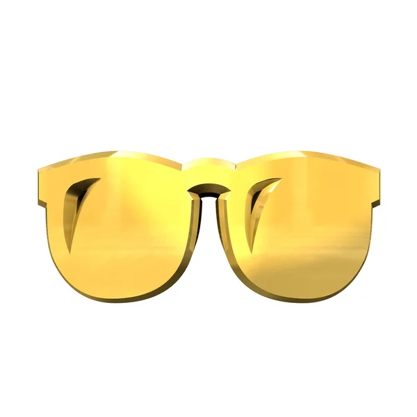在金子的 3d 眼镜 — 图库照片