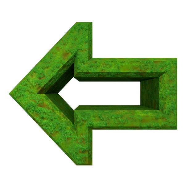 Arrow symbol in grass - 3D — Stock Photo, Image