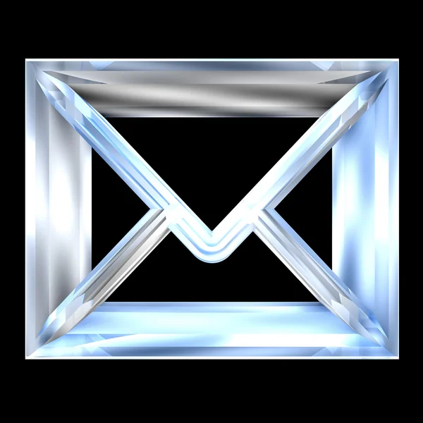 Obálka e-mailu symbol ve skle (3d) — Stock fotografie