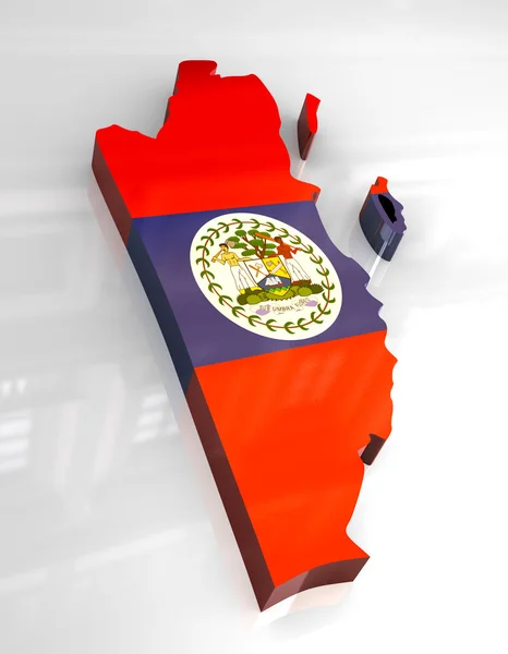 3D mapa vlajka Belize — Stock fotografie