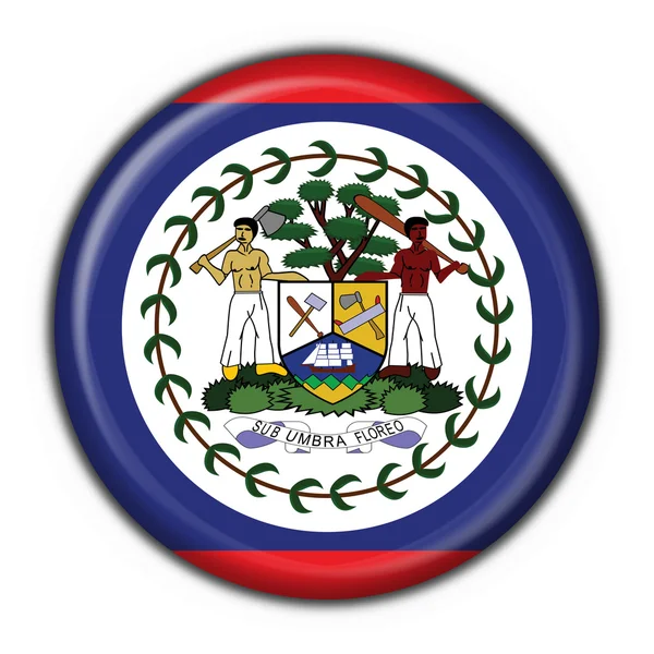Belize Knopf Flagge runde Form — Stockfoto