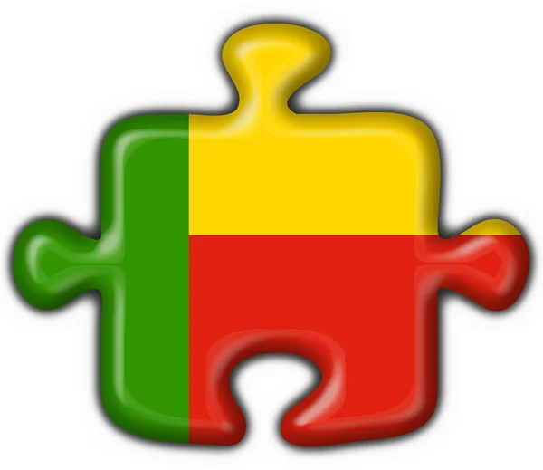 Benin button flag puzzle shape — Stock Photo, Image