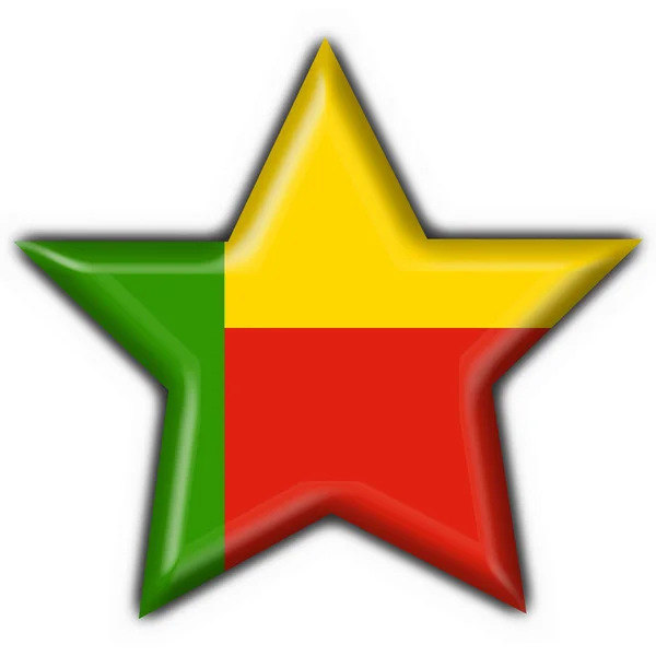 Pulsante Benin bandiera forma stella — Foto Stock