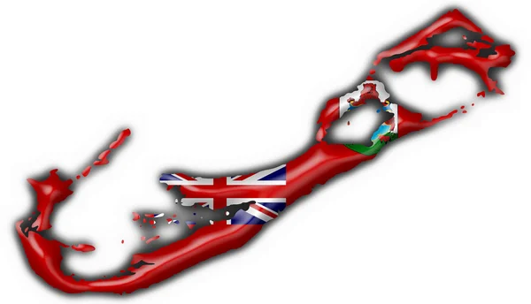 Bermuda button flag map shape — Stock Photo, Image