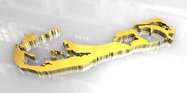 3D-gouden kaart van bermuda — Stockfoto