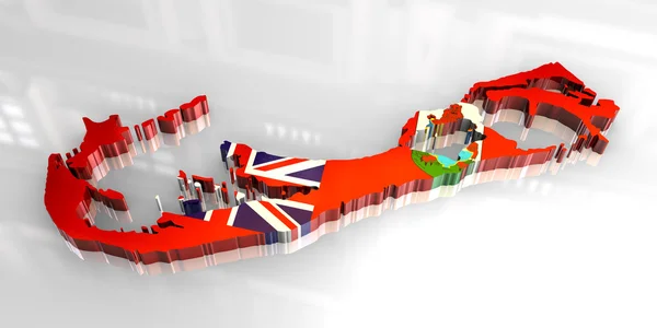3D bayrak bermuda Haritası — Stok fotoğraf