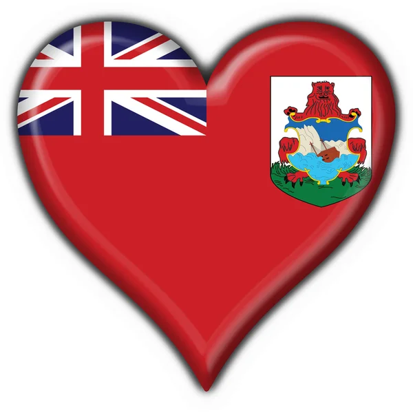 Bermuda düğmesi bayrak kalp şekli — Stok fotoğraf