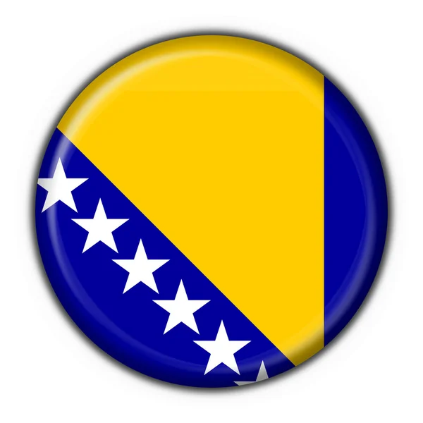 Flaga Bośni przycisk okrągły kształt — Zdjęcie stockowe