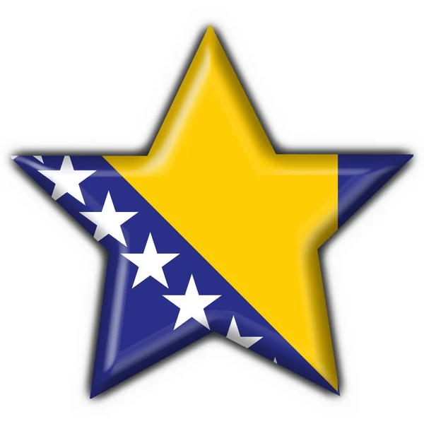 Bosna düğme bayrak yıldız şekli — Stok fotoğraf