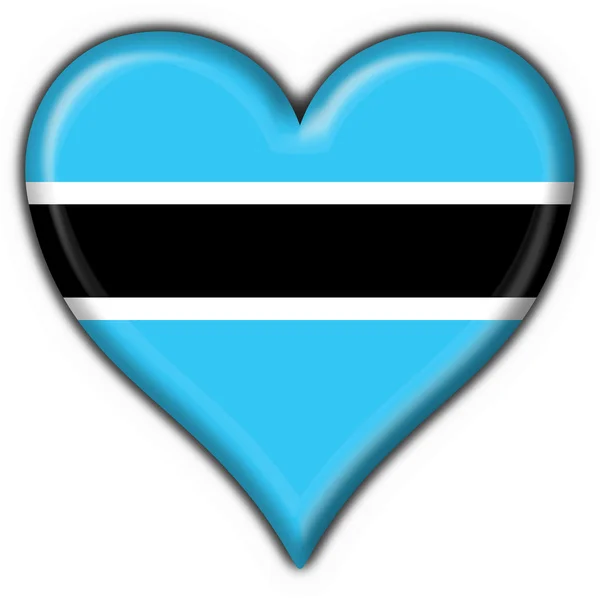 Botón Botswana bandera forma de corazón — Foto de Stock